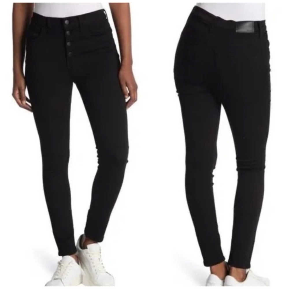 Madewell : size : 27 : black 4-button fly 9” mid-rise casual denim skinny jeans